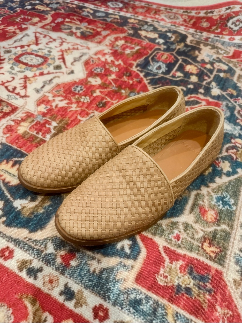 Nisolo Men's Woven Slip-On Loafers in Light Tan - size 9/9.5